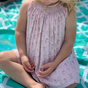 Feather Baby smocked play dress with bloomers